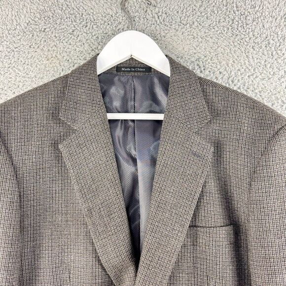 Savile Row Blazer Men 42R Gray LambsWool Suit Jacket Business Casual Wedding - Picture 2 of 14